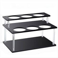 Acryl koffiesiroop organizer, 2-laags sirooprek, capaciteit 6 flessen, koffiesirooprek voor aanrecht, bar, keuken