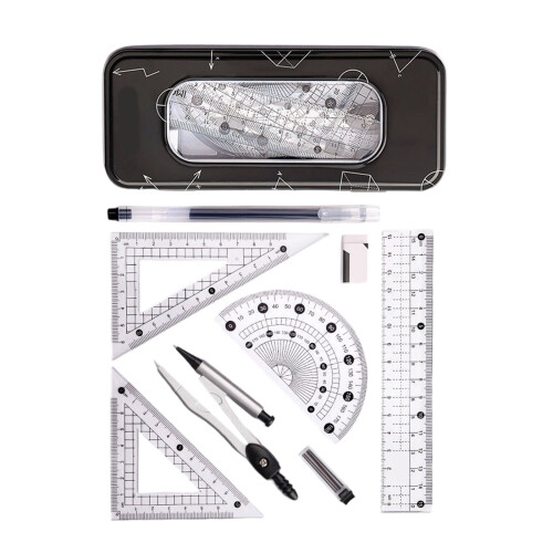 Precisions Geometry Compass Set For Students And-Black