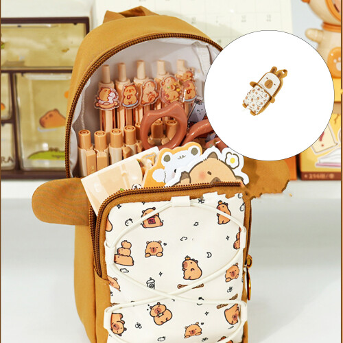 Trousse à crayons de grande capacité, sac à stylos de-Café léger 1