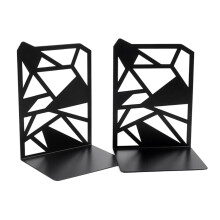 1 Pair Metal Bookends Hollow Book Support Book Holders Shelf