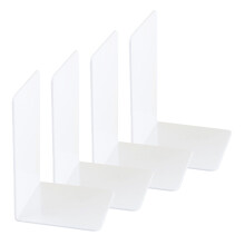 4 stuks eenvoudige boekensteunen L-vormige boekstoppers-Wit