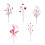 Romantisches rotes Herz, Beeren, künstlicher Stiel, Ornament,-D 2