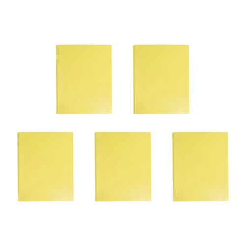 5Pcs Two Pocket Document Bag with Prongs Letter Size-Yellow