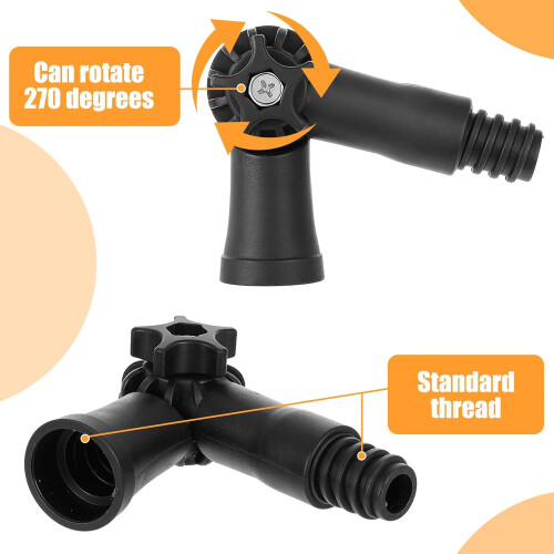 2 Pcs Extension Pole Adapter with 270 Rotating Head, Universal Joint Angle Connector for Telescoping Pole 1