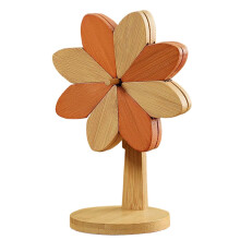Wooden Windmill Design Heat Resistant Trivet for Hot Pots Pans Mugs Kitchen Dining Table
