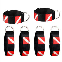 6 Pack Scuba Diving Wrist Strap Adjustable Wristband with D Ring Sticky Suitable for Underwater Dive Lights, Flashlights