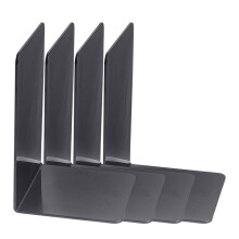 4 Pcs Book End Book Holders Decorative Bookends Book-Black