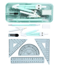 Multifunctional 9Pcs Drawing Kits With Ergonomic Compass-Green