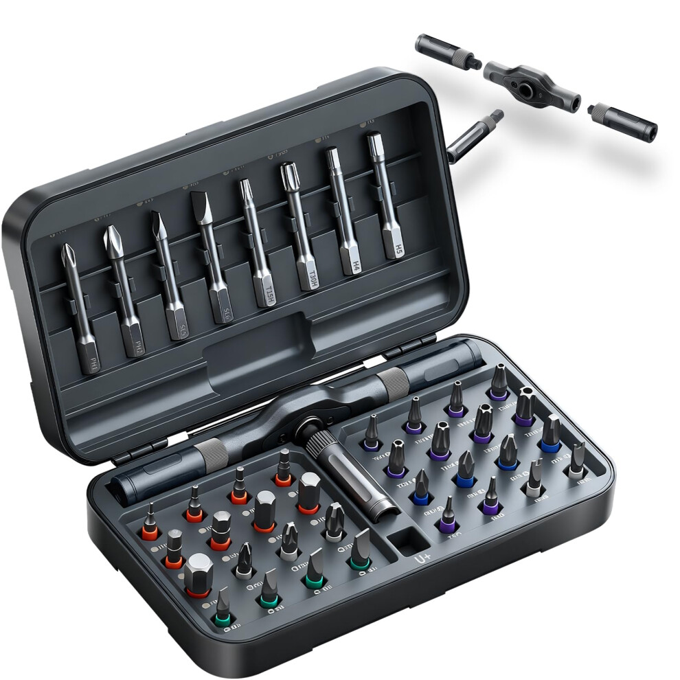 42 In 1 Magnetic Ratchet Screwdriver Set With Multi Bits And Thandle For Electronics 9001264057855