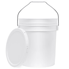 5 Gallon Food Grade BPA Bucket with Lid Heavy Duty 90MIL Metal Handle Plastic Grip 1 Pack