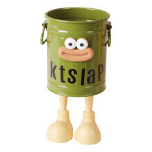 Multifunctional Pen Holders Cartoon Pencil-Green bucket with fe