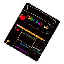 Double-Sided Back to School Board Reversible Chalkboard-25x30cm