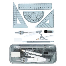 9Piece Compass and Ruler Technical Drawing Set With Non-Black