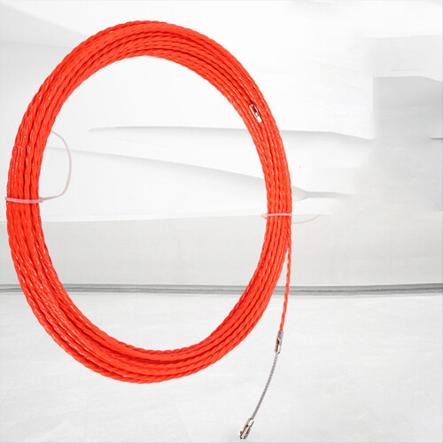 4.5mmx30m Duct Rodder Fish Tape Wire Rod Electrical Cable Puller Rod Through Wall Threader Red Polyester Trefoil Thread 2