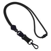 Porte-Badge réglable, lanière de cou avec Clip à dégagement-Noir
