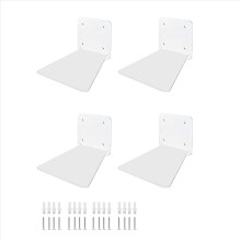 Onzichtbare zwevende boekenplank - metalen wandplanken voor kamer, slaapkamer, boekenkast, kleine boekenplank met design (4 stuks)