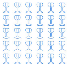 30Pcs Wine Glass Shape Paper Clips Assorted Color Metal-Blue