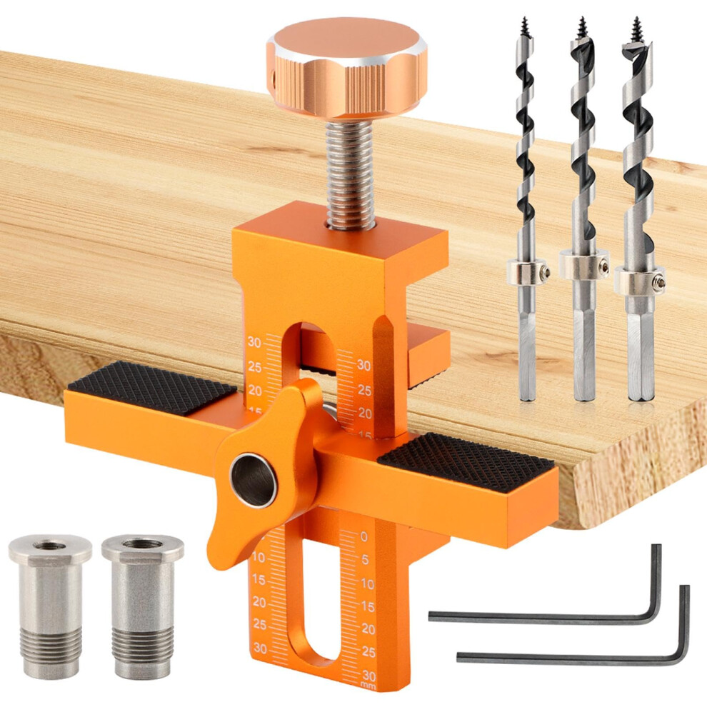 Cabinet Door Hinge Jig, 2In1 Adjustable Aluminum Alloy Installation Locator With Drill Bits 9001264057527