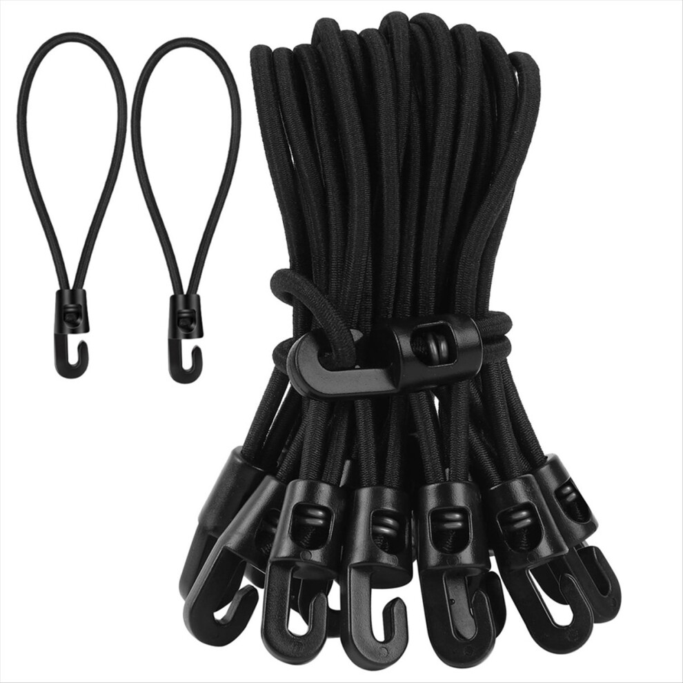 Tensioning Elastic Straps With Hooks, Pack Of 20 Expander 10 Cm Rubber Tensioner For Tarpaulin Tent Net Camping 4852840203501