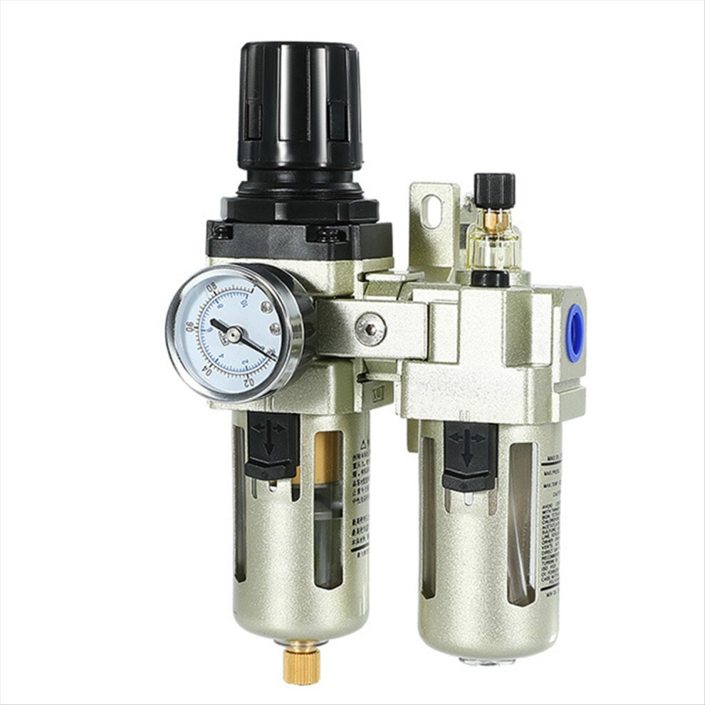 1Pc Ac4010-04 Aluminum Alloy Compressed Air Pressure Regulator Moisture Trap Water Filter 3/8Inch With Pressure Gauge 4852840209619