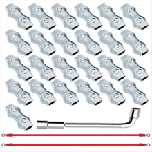 Conjunto de 25 conectores de alta resistência M5 para corda de polietileno, conectores de aço galvanizado com fios condutores de cobre e silicone.