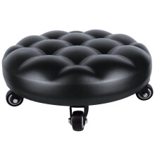 Rolling Stool with Ergonomic Low Height, 360 Swivel Wheels, Waterproof Cushion for Home, Garage, Office