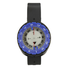 Wasserdichter Tauchkompass für Tauchbegeisterte, Taucharmbandkompass mit Leuchtanzeige und verstellbarem Gummiarmband, hochpräziser analoger Kompass