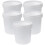 5PCS 1L White Plastic Buckets with Lids, Food Grade Stackable Storage for Kitchen, Ranch, Outdoor Use 1