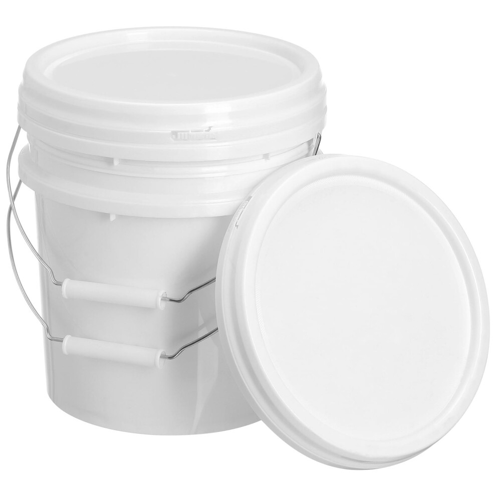 2Pcs Food Grade Plastic Buckets With Lids And Handles, Gallon Water Pails For Paint Or Fishing 9426802891157