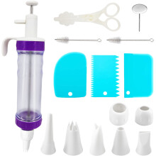 15 Piece Cake Decoration Cooking Set, Cake Fill Injector, Ice Nozzets, Cream Scraper