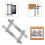 Multifunction Folding Ruler Special Shaped Measurement Stainless Steel Movable Four Fold Ruler Multi Angle Ruler 2