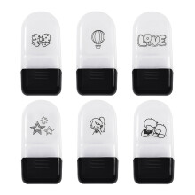 6 Stuks Cartoon Roller Stempel Voor Kinderen Student Kaart Maken