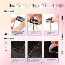 Ammattimaiset kimaltelevat hiusasusteet, Clip In -hiustinsel-setti, Tinsel-helppo sovitustyyli, Glitter-tinsel-hiustenpidennykset naisille,