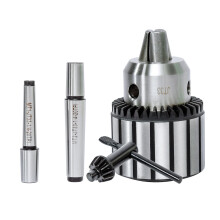4 Pcs Drill Press Chuck and Lathe Chuck Set MT1 MT2 Morse Taper, 0.005in Precision with Key