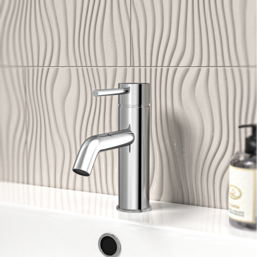 NES Home Nes Home Chrome Deck Mounted Round Single Lever Basin Mono Tap