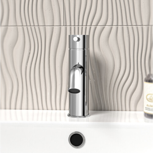 NES Home Nes Home Chrome Deck Mounted Round Single Lever Basin Mono Tap 1