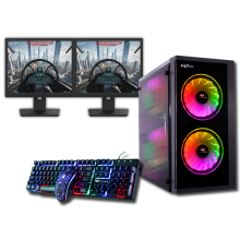 Gaming PC Bundle Dual Monitors I7 GTX 750 16GB