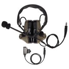 Tactische headset met microfoon, militaire headset met ruisonderdrukking, walkie-talkie headset, opvouwbare portofoon headset, afneembare microfoon.