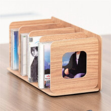 Wooden CD Storage Rack SpaceSaving DVD Organizer Durable Wood Display Stand for Home and Office