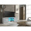 TV Unit 120cm Aura - White & Grey Gloss Doors and LED Lights 2