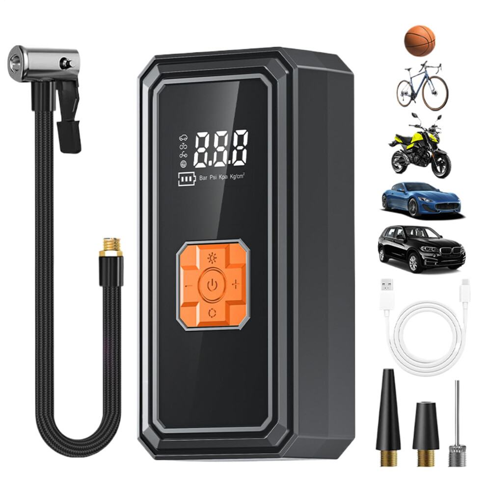 Cordless Tire Inflator With Digital Pressure Gauge, Portable Air Compressor For Car Suv Bike Balls 9001264060206