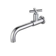 Brushed Gold Chrome Wall Mounted Bar Sink Faucet with Durable Brass Build for Kitchen Basin