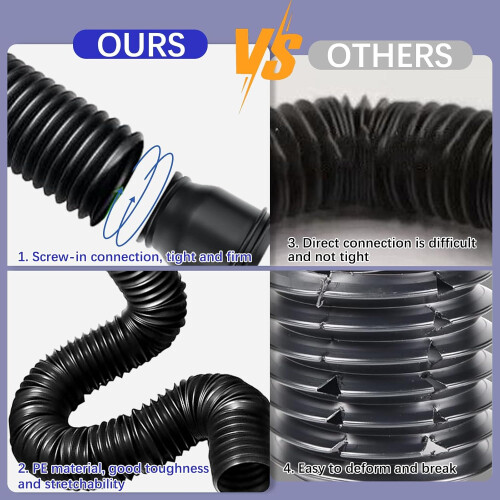 Flexible Rain Gutter Downspout Extension with Drain Extender, Extendable 18.5 to 59 in, 1 Pack 1
