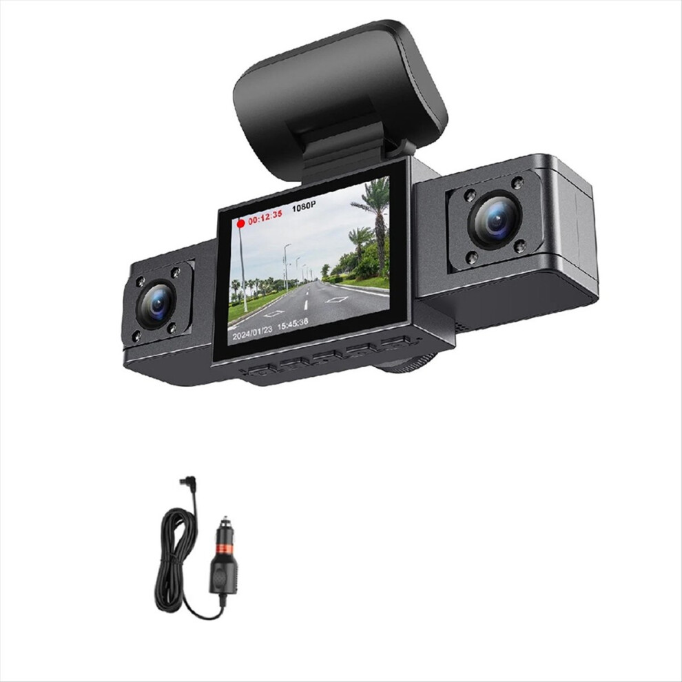 Car Dash Cam Video Recorder 3 Lens 24H Parking Monitor Rear View 3 Channel 1080P Hd Dash Cam 4852840220058