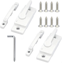2 Pcs Durable Window Sash Locks for Up and Down Windows, RustResistant Latch Replacement