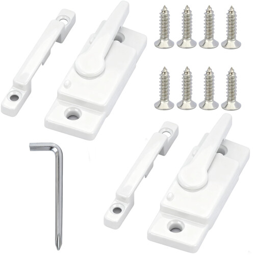 2 Pcs Durable Window Sash Locks for Up and Down Windows, RustResistant Latch Replacement