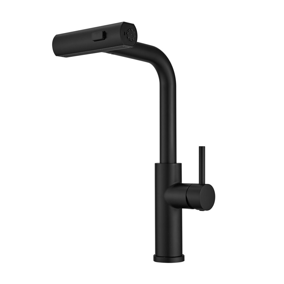 Black Kitchen Faucet With Pull Down Sprayer, 360 Swivel Spout, Single Hole, Leak Design 9189345646867