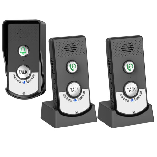 Wireless Doorbell Intercom System, 3280ft Long Range TwoWay Voice, Waterproof, Rechargeable, 3 Pack