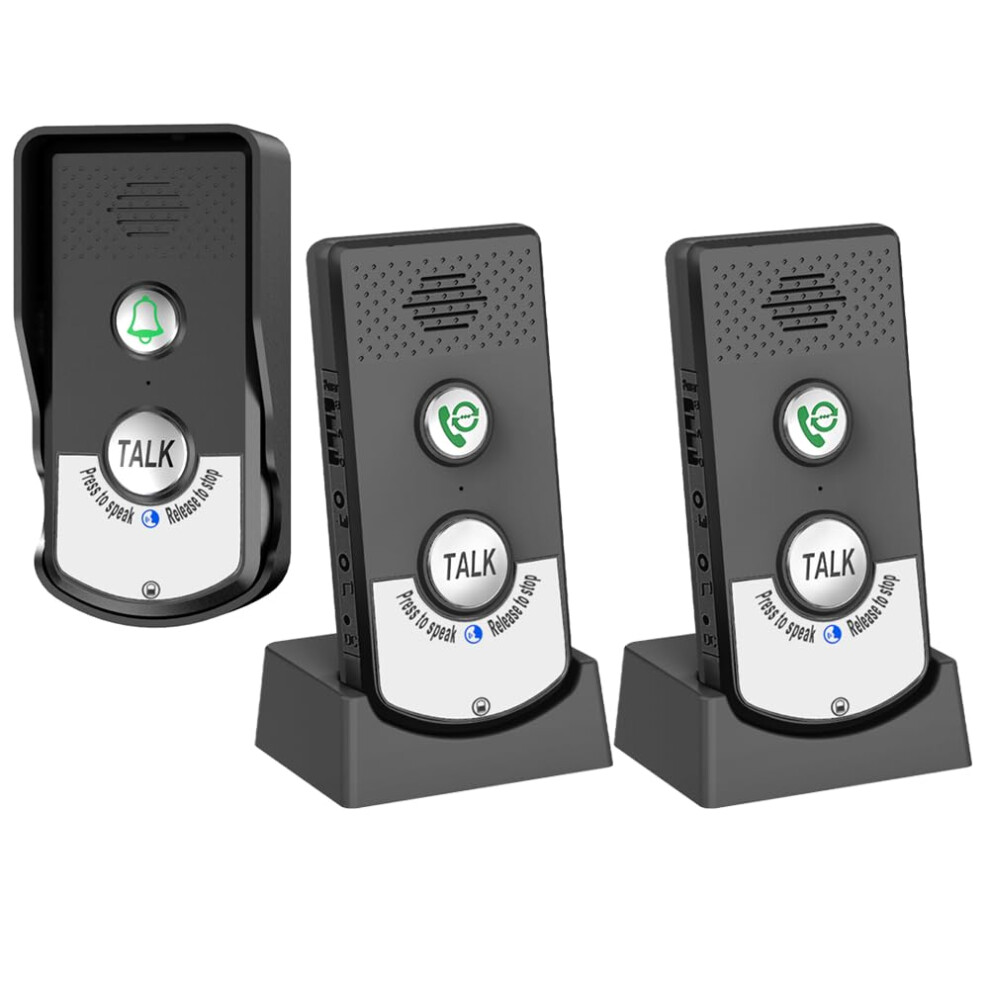 Wireless Doorbell Intercom System, 3280Ft Long Range Twoway Voice, Waterproof, Rechargeable, 3 Pack 9001264060039