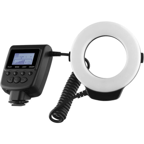 Macro Ring Light for Nikon D7100 with LED Display, Even Shadow Lighting and Lens Compatibility